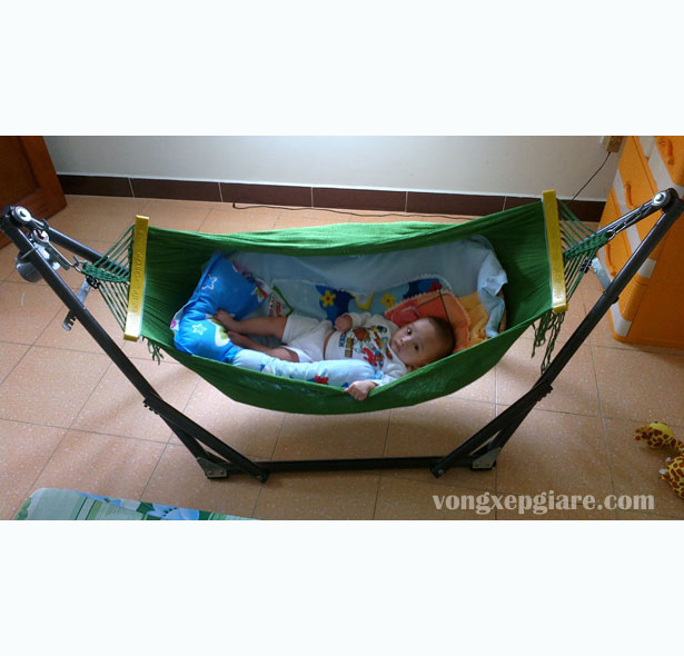 Võng lưới cán nhựa cho bé 2 lớp cỡ nhỏ