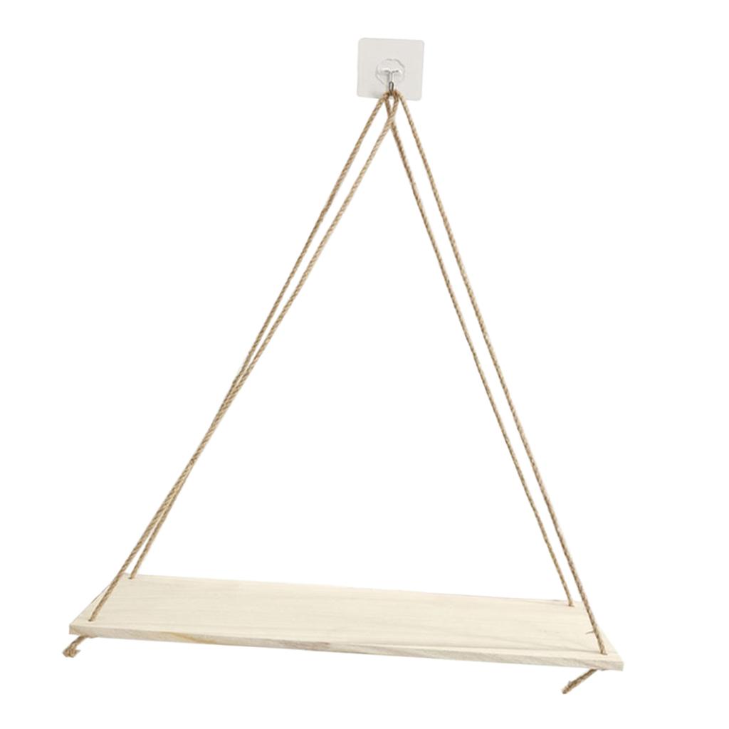 4pcs Decorative Wall Mounted Shelves Hanging Shelves w/ Rope Kitchen Decor