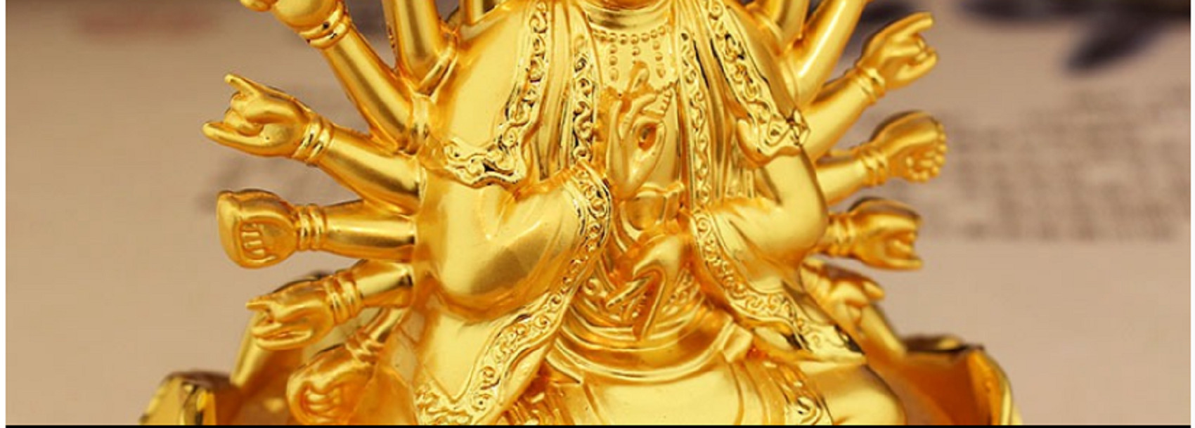 Tượng Phật Quan Âm nghìn tay hai mặt thiền đài sen 02 có nước hoa Tượng phật phong thủy để ô tô trang trí trong nhà để bàn làm việc