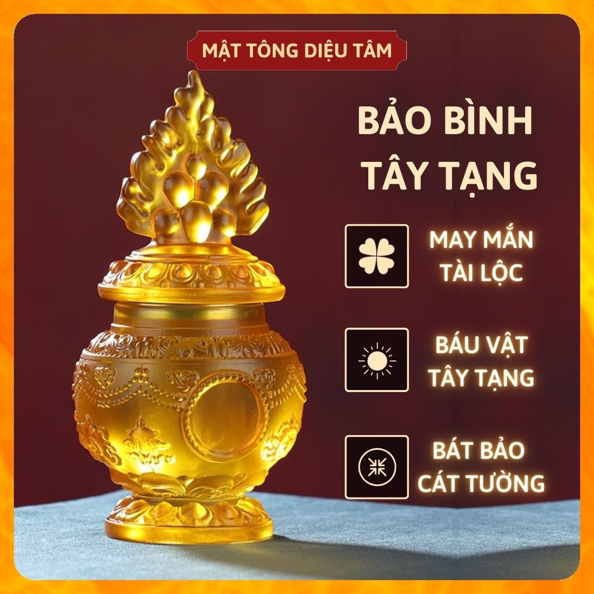 Bảo bình lưu ly tây tạng mật tông Diệu Tâm - pháp khí chiêu quý nhân, thu hút tài lộc