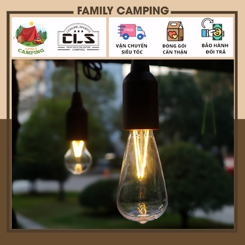 Đèn cắm trại di động ngoài trời Đèn chiếu sáng cổ điển LED dây kéo trang trí chống thấm nước