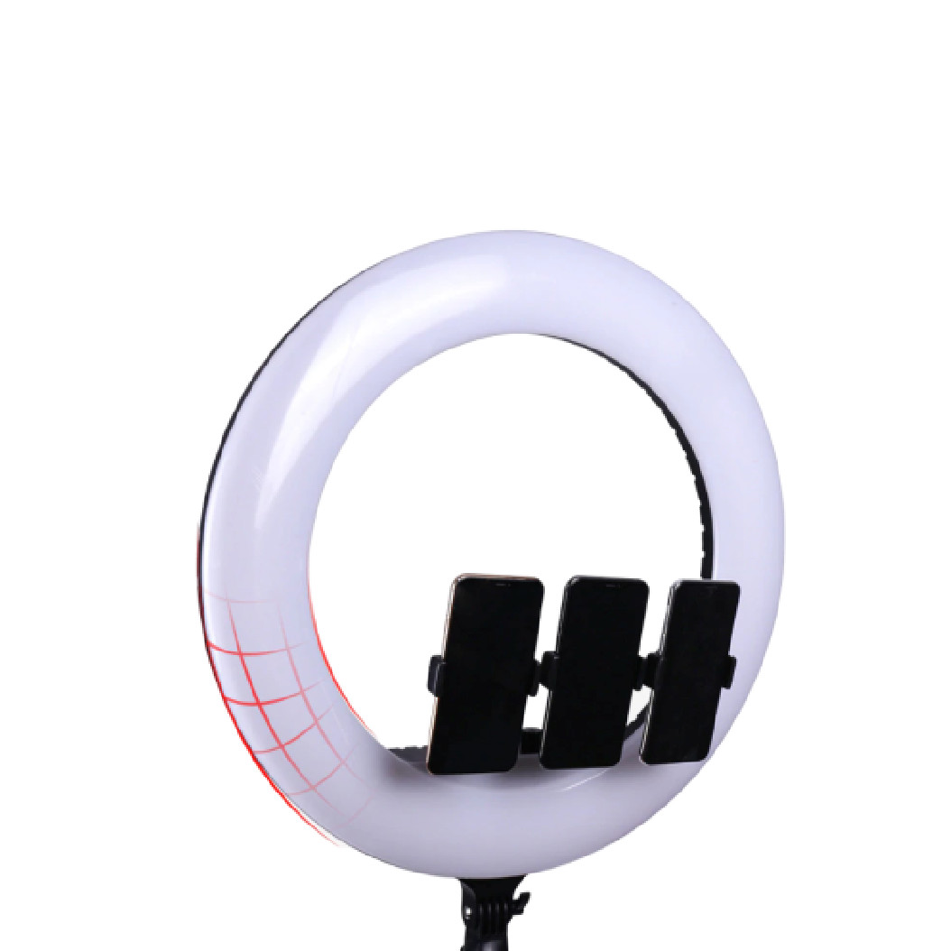 Đèn Led Ring 54cm Trợ Sáng, Hỗ Trợ Livetream, Quay Video, Tiktok, Make up, Studio, Tatoo, 3 Kẹp Điện Thoại,3 Chế Độ Sáng, Kèm Remot Và Túi Đựng