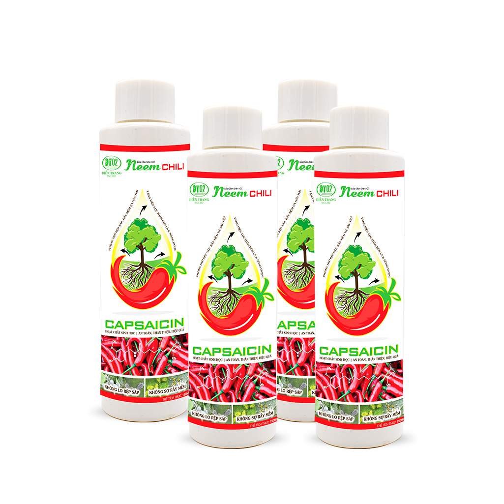 NEEM CHILI 150ML - COMBO 04 ĐẶC BIỆT - HOẠT CHẤT CAPSAICIN - TRỪ RỆP SÁP & RẦY MỀM HIỆU QUẢ