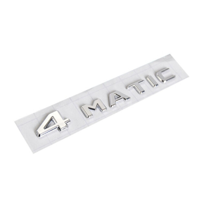 Tem, Decal logo inox 3D chữ nổi 4 MATIC dán xe đuôi ô tô, xe hơi G30209
