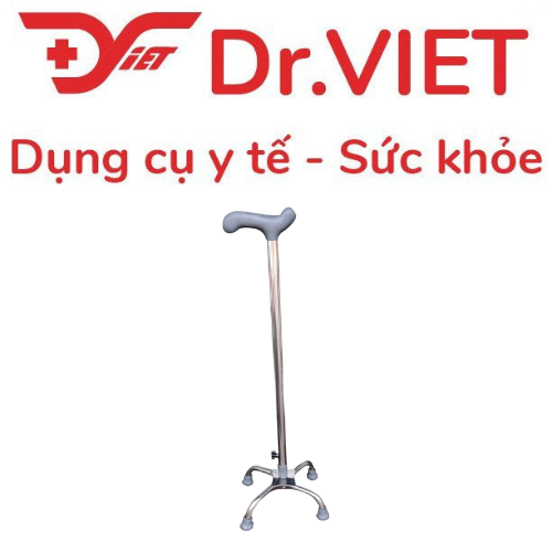 Gậy 4 chân inox DCG01 - Gậy chống cho người già, người khuyết tật, người đang phục hồi chức năng