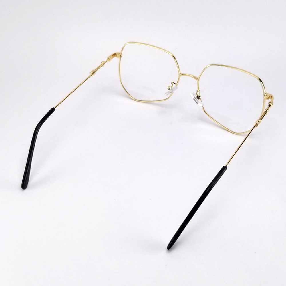 Gọng kính cận nữ - nam, 2 màu đen và vàng, tròng kính giả cận không độ trong suốt, mã DKY0045. Gọng kim loại nhẹ, không gỉ, form ôm mặt.