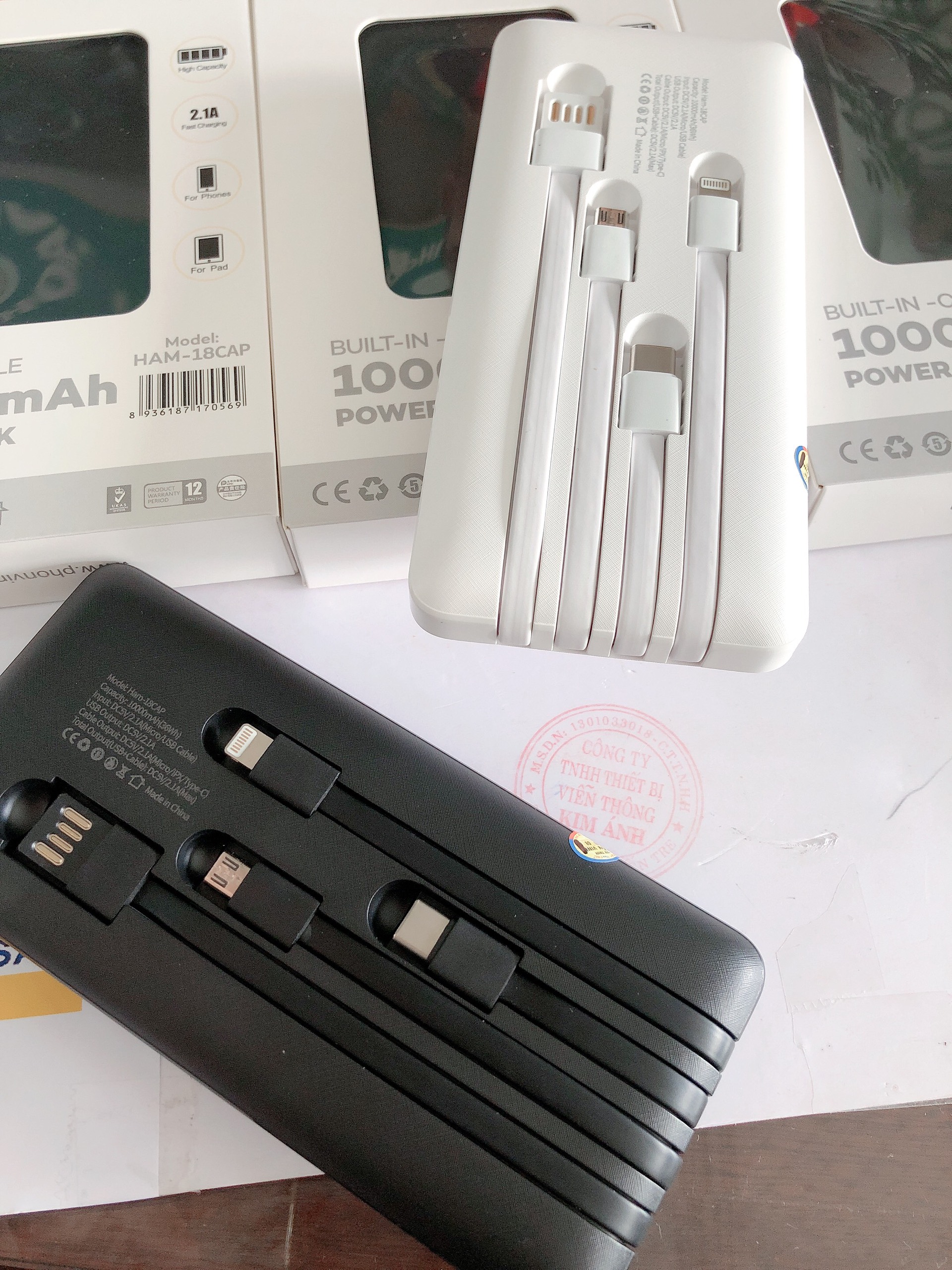 Sạc dự phòng Ham H18 kèm cáp sạc, dung lượng 10000 mah , hàng chính hãng