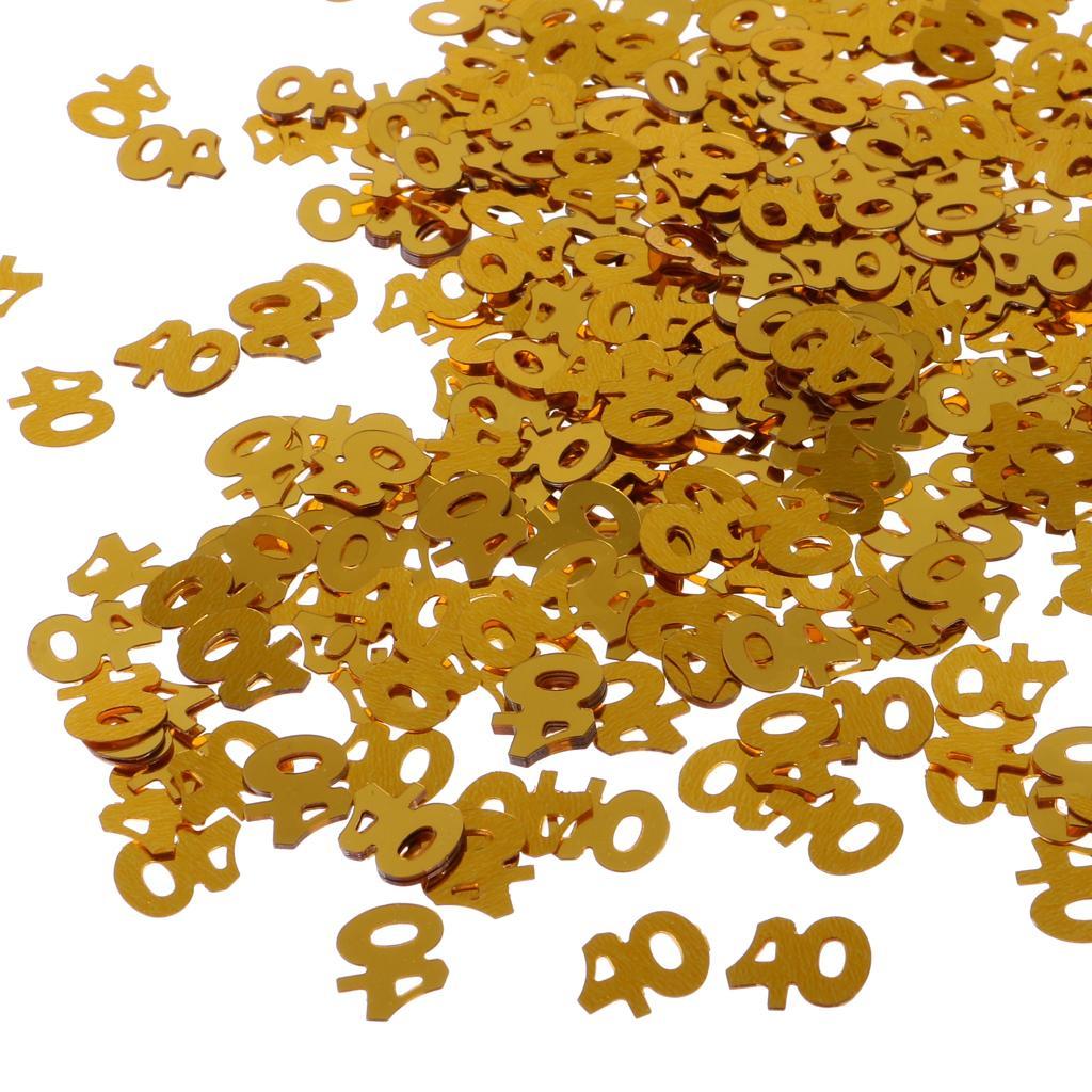 2X Table Confetti Age Birthday Party Wedding Anniversary Table Confetti Gold 40