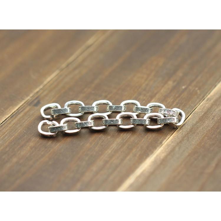 Lắc tay nam khắc bát nhã vòng tay nam bạc mặt xoay - Trang Sức Bạc Thái