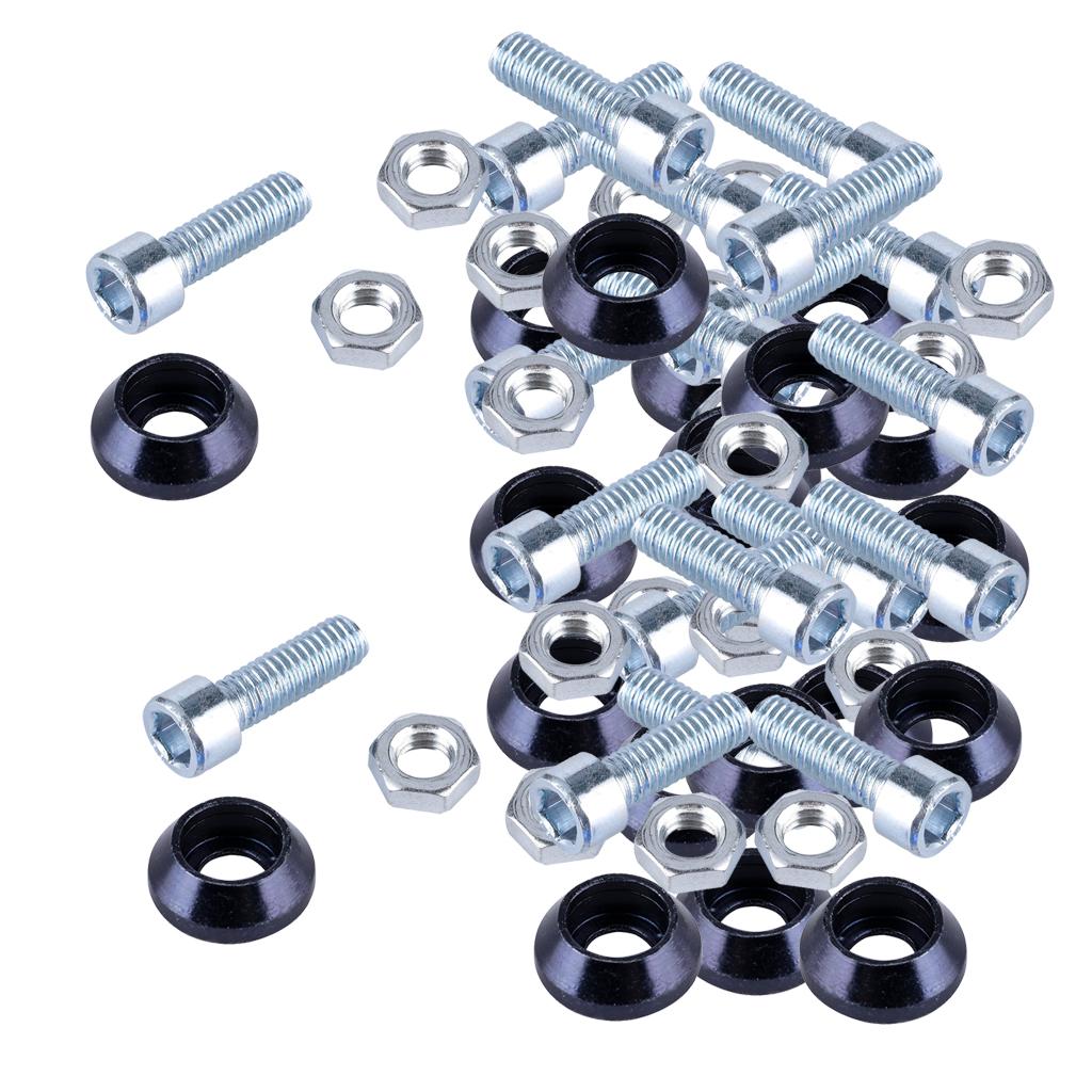 2x License Plate Frame Engine Bay Bumper Fender Screws Kit For Cars Black