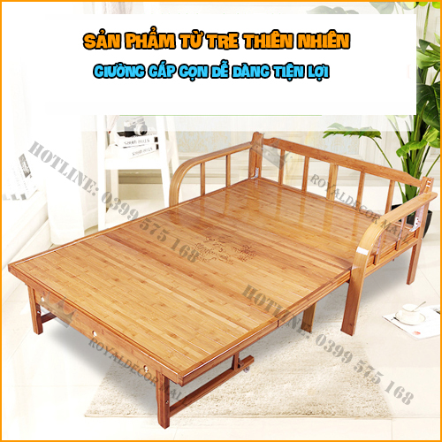 Giường Tre Thông Minh Đa Năng Cho Bà Đẻ, Giường Xếp Thành Ghế Sofa Tiện Lợi Chất Liệu Tự Nhiên, Bề Mặt Nhẵn Mịn, Không Lo Cái Nóng Của Mùa Hè - RoyalDecorHN