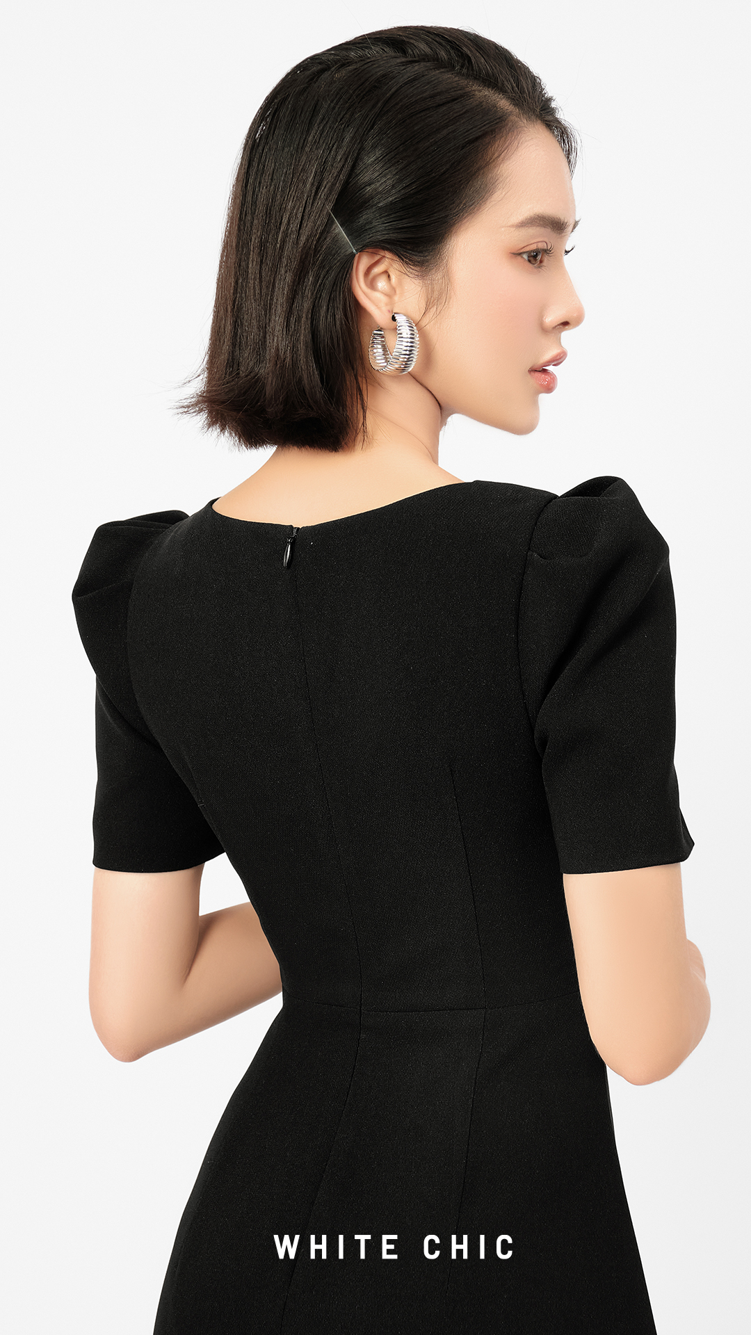 Đầm xòe chiết eo Rondo thiết kế cao cấp WHITE CHIC