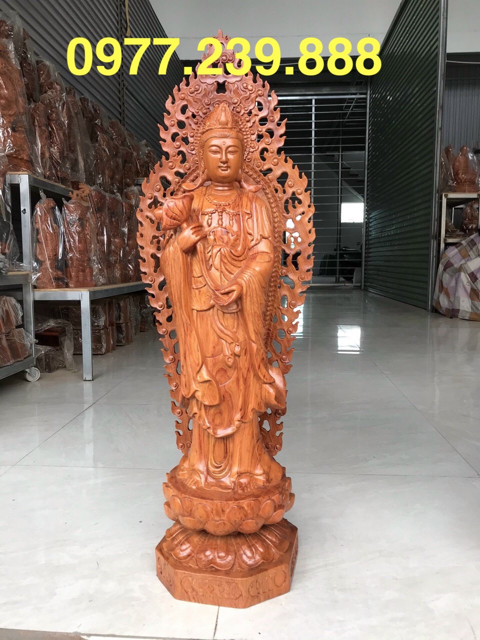 Tượng tam thánh gỗ hương 50cm