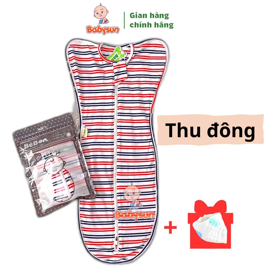 Nhộng chũn cho bé sơ sinh BabySun, quấn chũn ủ kén cho bé ngủ ngon, sâu giấc, giảm giật mình, thoáng khí SALE 4-4