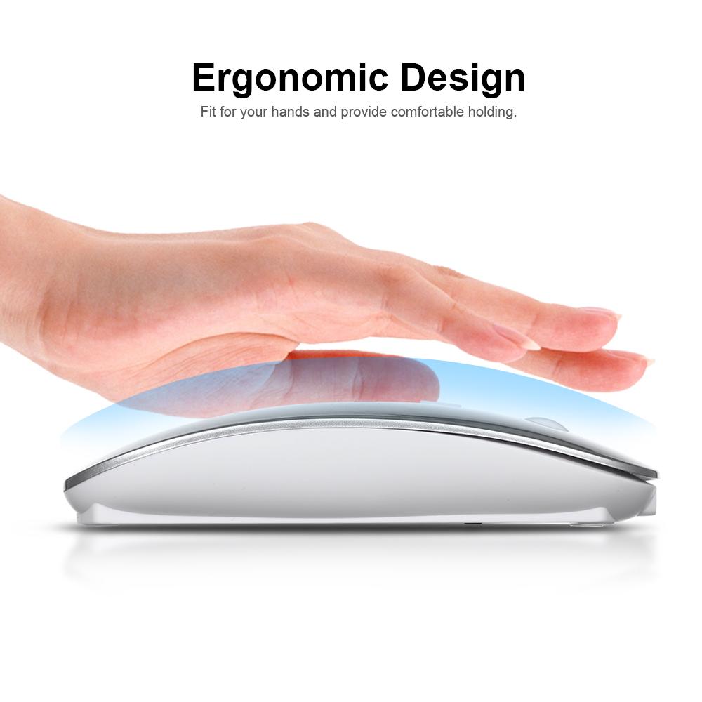 Chuột không dây có thể sạc lại Công thái học 2.4GHz USB Chế độ kép cho máy tính xách tay PC