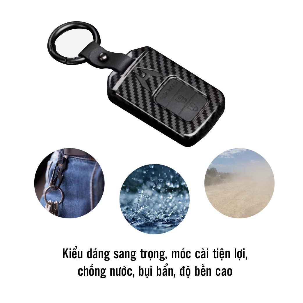 Ốp chìa khóa dành cho xe HONDA 3 nút chất liệu nhựa ABS mạ vân Cacbon - Hàng Chính Hãng