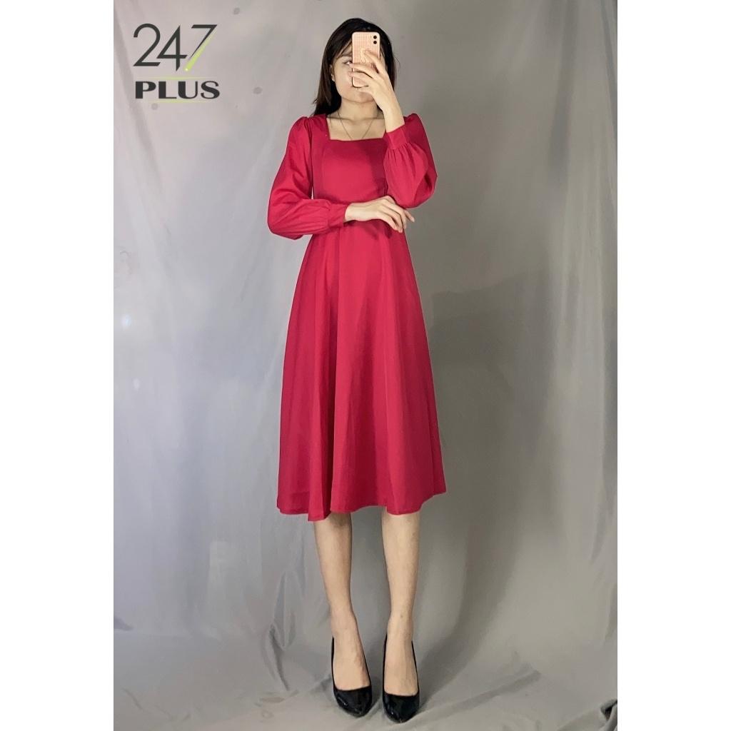 Váy Cổ Vuông Tay Bồng