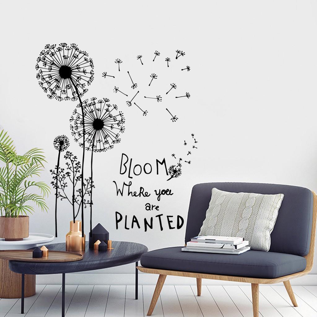 Sticker Decal dán tường - Giấy dán tường Bồ Công Anh trong gió JM8390