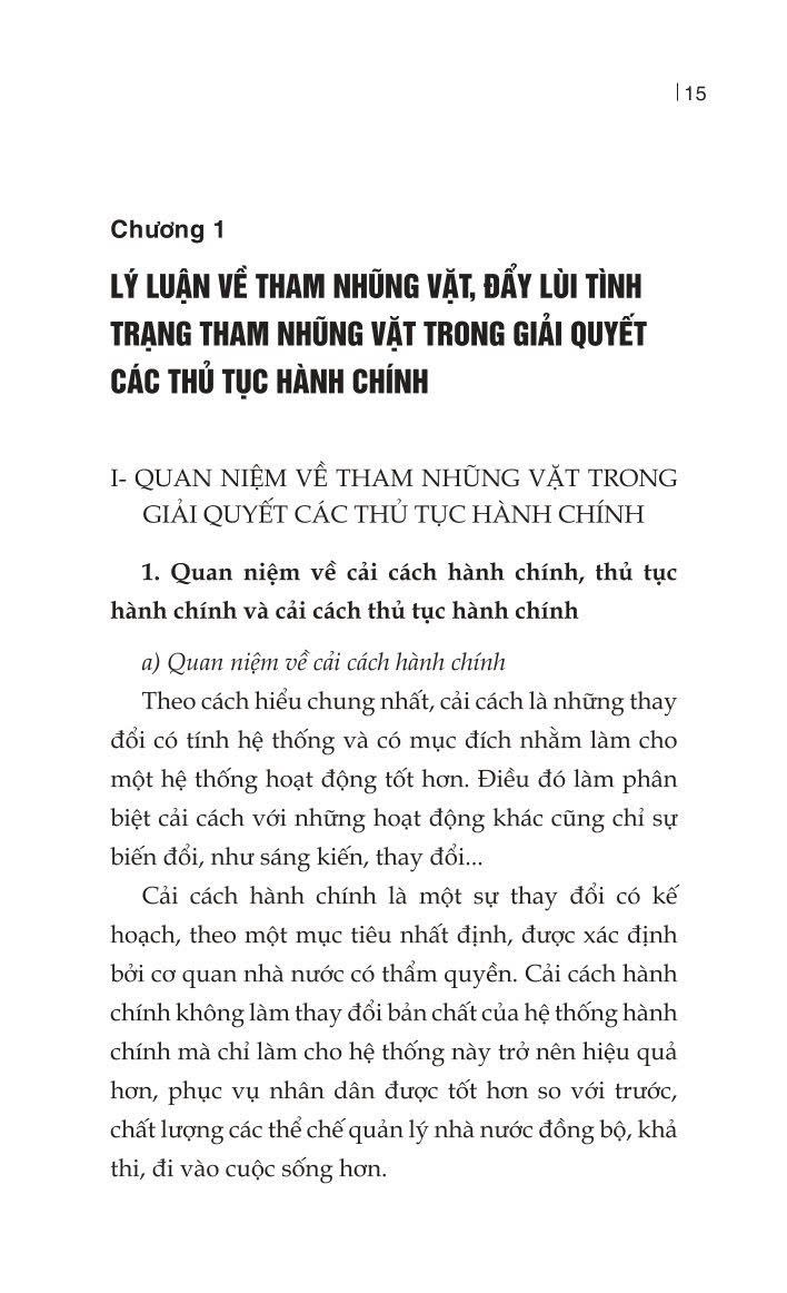 Một số giải pháp đẩy lùi tình trạng tham nhũng vặt trong giải quyết các thủ tục hành chính ở nước ta hiện nay (Sách chuyên khảo)