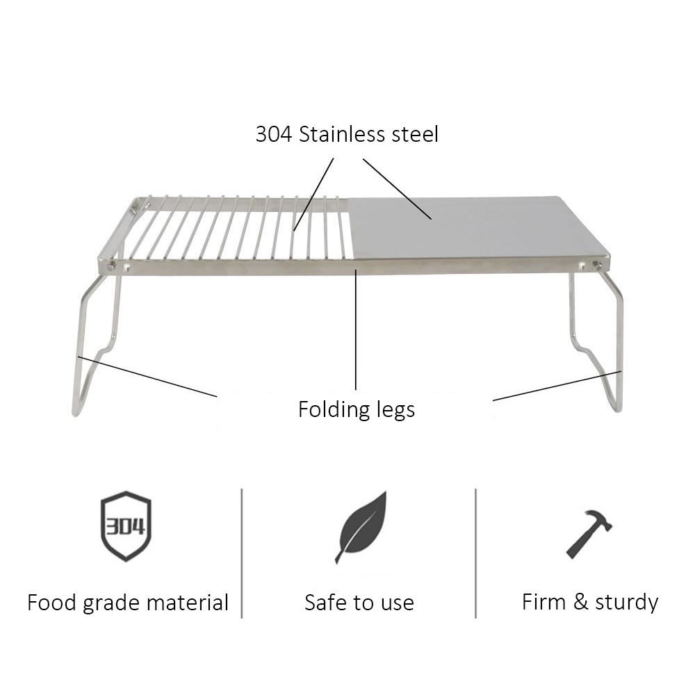 Kệ vỉ nướng ngoài trời bằng thép không gỉ dùng để nướng BBQ, đi cắm trại