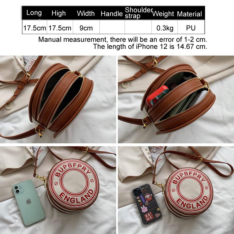 Hình Tròn Túi Đeo Chéo Túi Xách Cho Nữ 2021 Thời Trang Đơn Giản Túi Thiết Kế Vòng Đeo Vai Cho Nữ Túi Xách Nữ