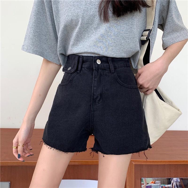 Quần Short Cạp Cao Ống Rộng Tua Gấu _C9
