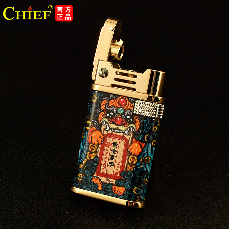 Vỏ Hột Quẹt Bật Lửa Xăng Đá Chief CF218H Thiết Kế Đẹp Độc Lạ Nhiều Họa Tiết Mới - Dùng Xăng Bấc Đá Cao Cấp