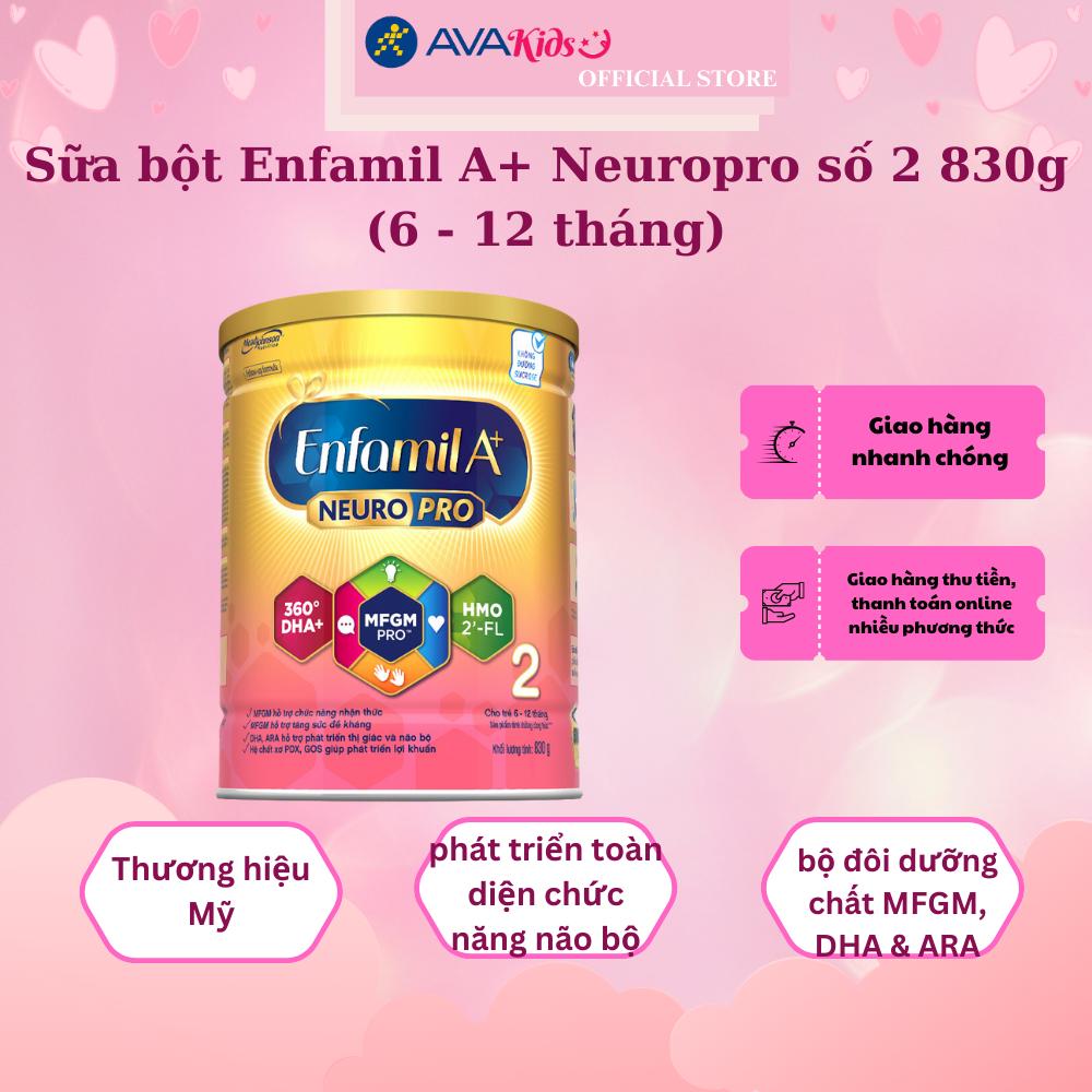 Sữa bột Enfamil A+ Neuropro số 2 830g (6 - 12 tháng)