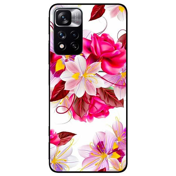 Ốp lưng dành cho Xiaomi Redmi Note 11 5G / Note 11 Pro 5G / Note 11 Pro Plus 5G - Hoa Đỏ Nền Trắng