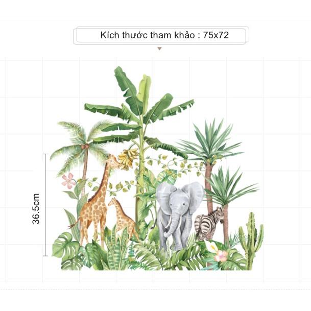 Decal trang trí tường - Những động vật ở rừng rậm