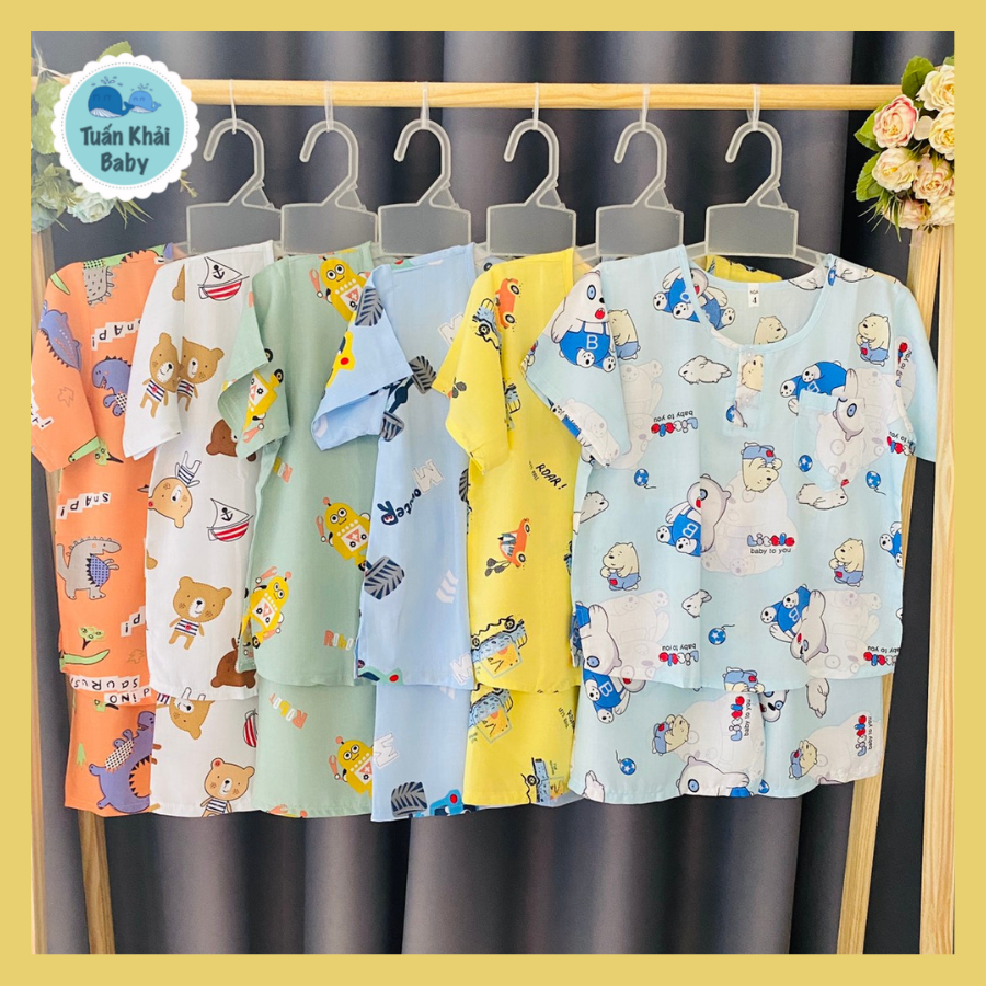 Set 3 Bộ Quần Áo Tole Lanh Bé Trai Tay Ngắn- 16 Size cho bé 5-55 Kg - Chất vải Tôn 2 Da mềm, mát, thoải mái