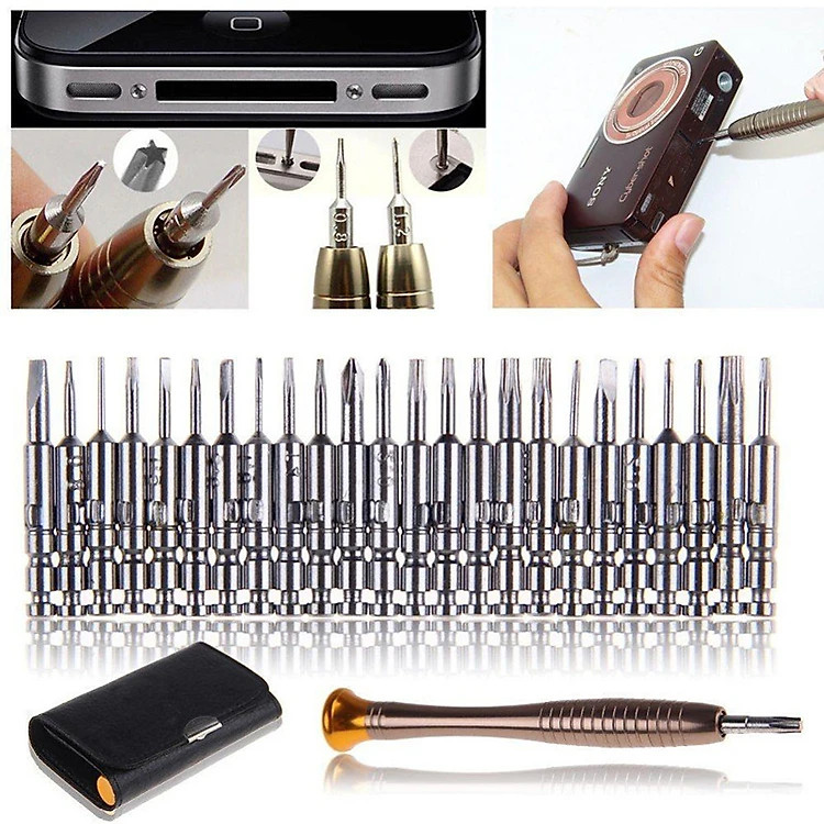 Bộ Tua Vít Sửa Chữa Điện Thoại , Mắt Kính , Đồng Hồ ..vv.. 25 đầu - Hàng chính hãng
