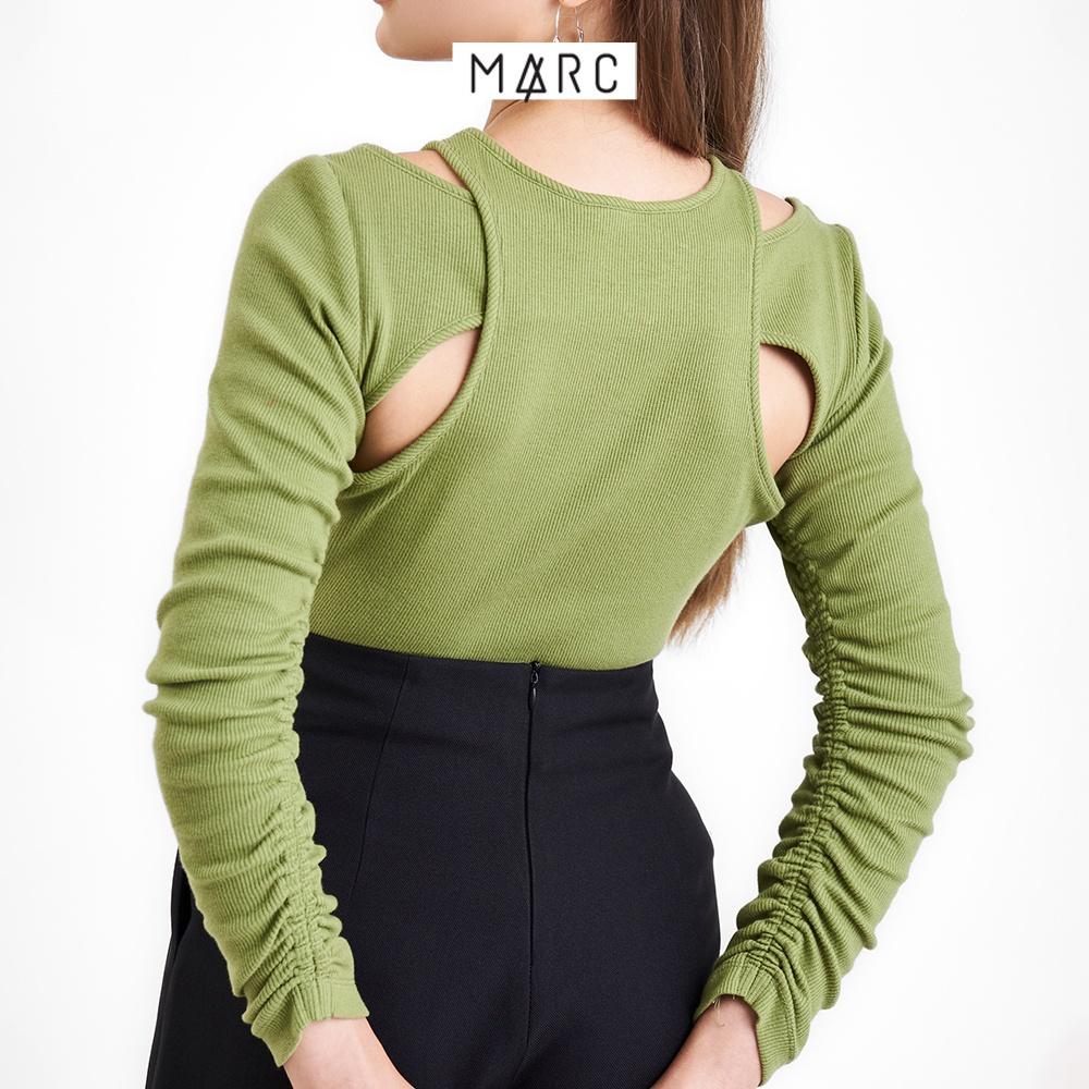 Áo thun kiểu khoét vai nữ MARC FASHION cutout tay dài rút nhún FASH090522