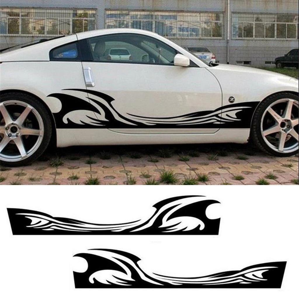 2pcs Car Rear View Side Mirror Body Stripe Vinyl Sticker DIY Graphic