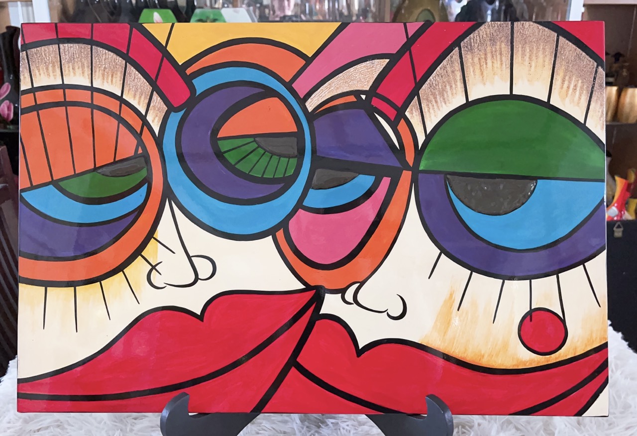 Tranh Sơn Mài - Họa Tiết PICASSO - Nghệ thuật trừu tượng - Size: 15x20 cm | 20x30 cm | 40x60 cm