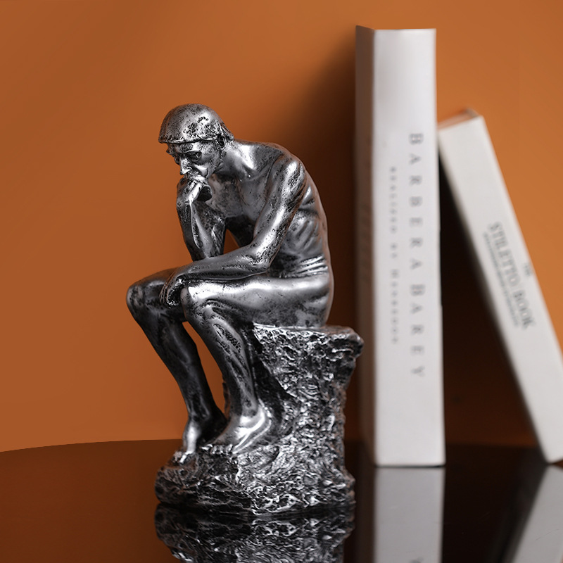 [The Thinker] Mô hình tượng Người Đàn Ông Suy Tư, tác phẩm điêu khắc độc đáo trang trí decor kệ tủ, bàn làm việc