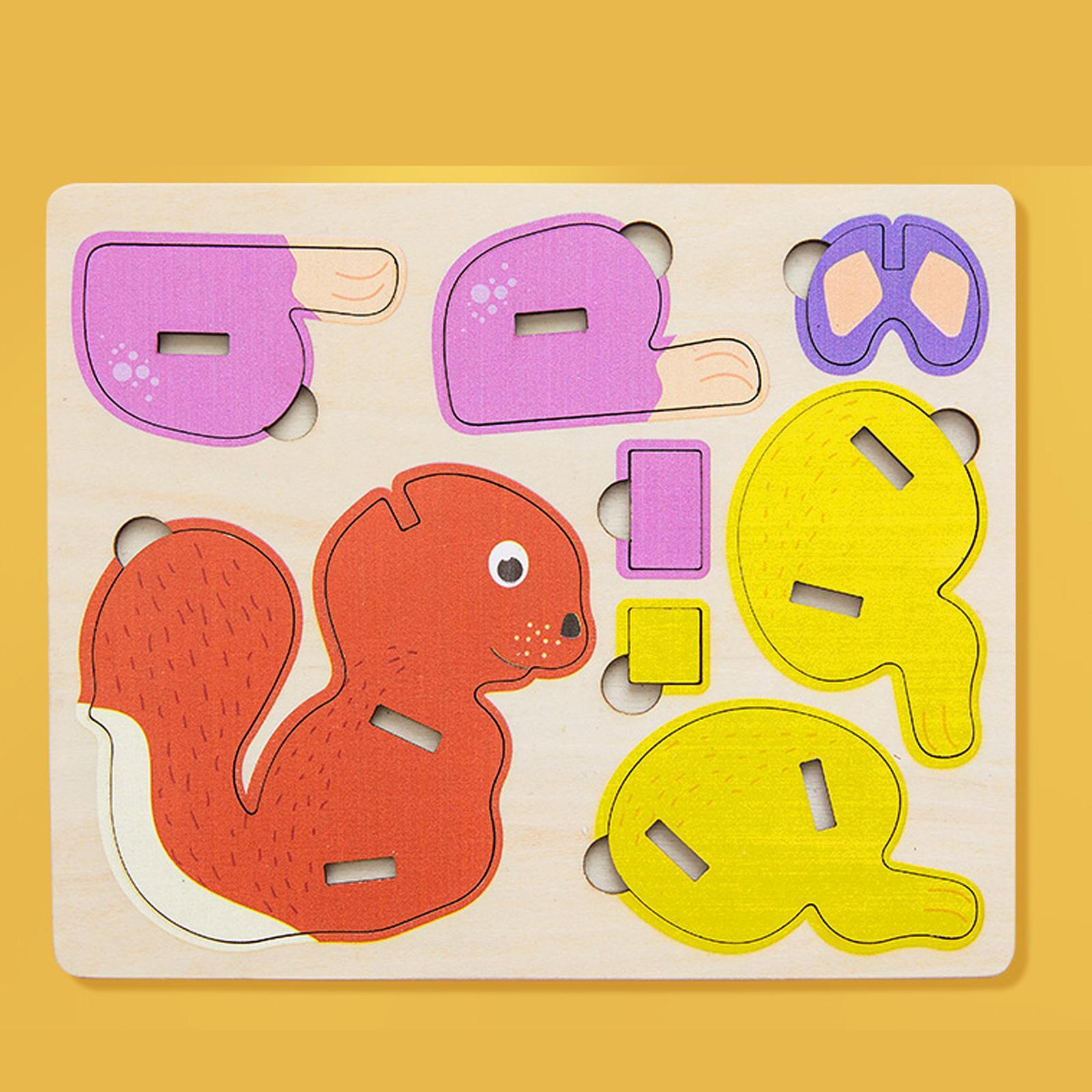 Animal Jigsaw Puzzles Cognition Intelligence Puzzle for Children Kids Preschool Gift