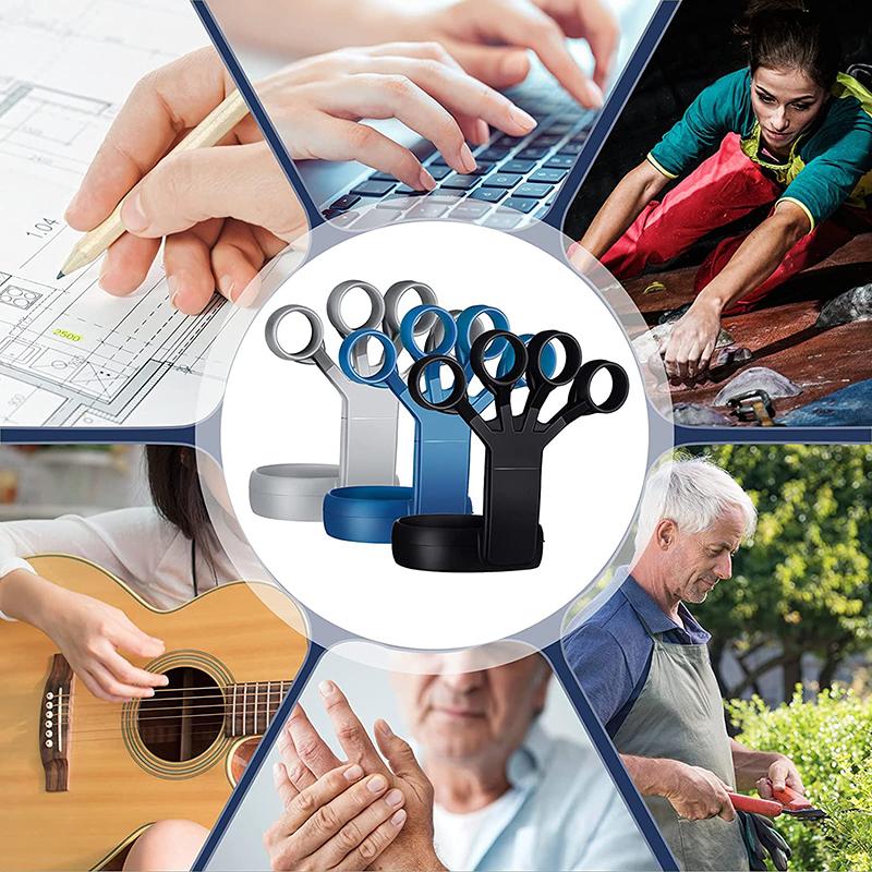 Trình huấn luyện ngón tay Silicone Tăng sức mạnh tập thể dục tay cầm ngón tay mở rộng tập luyện tay nắm tay tập luyện tập luyện tập thể dục Color: B-Blue