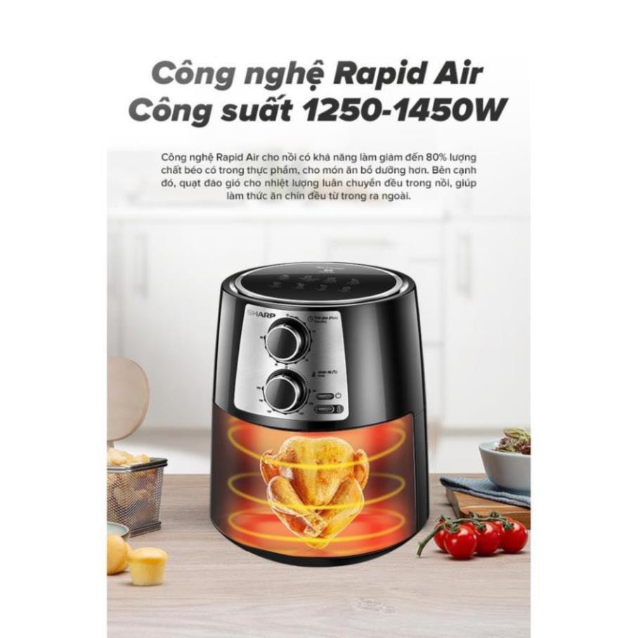 Nồi chiên không dầu Sharp KF-AF42MV-ST chống dính 4,2L Công suất 1250W -1450W - Hàng chính hãng