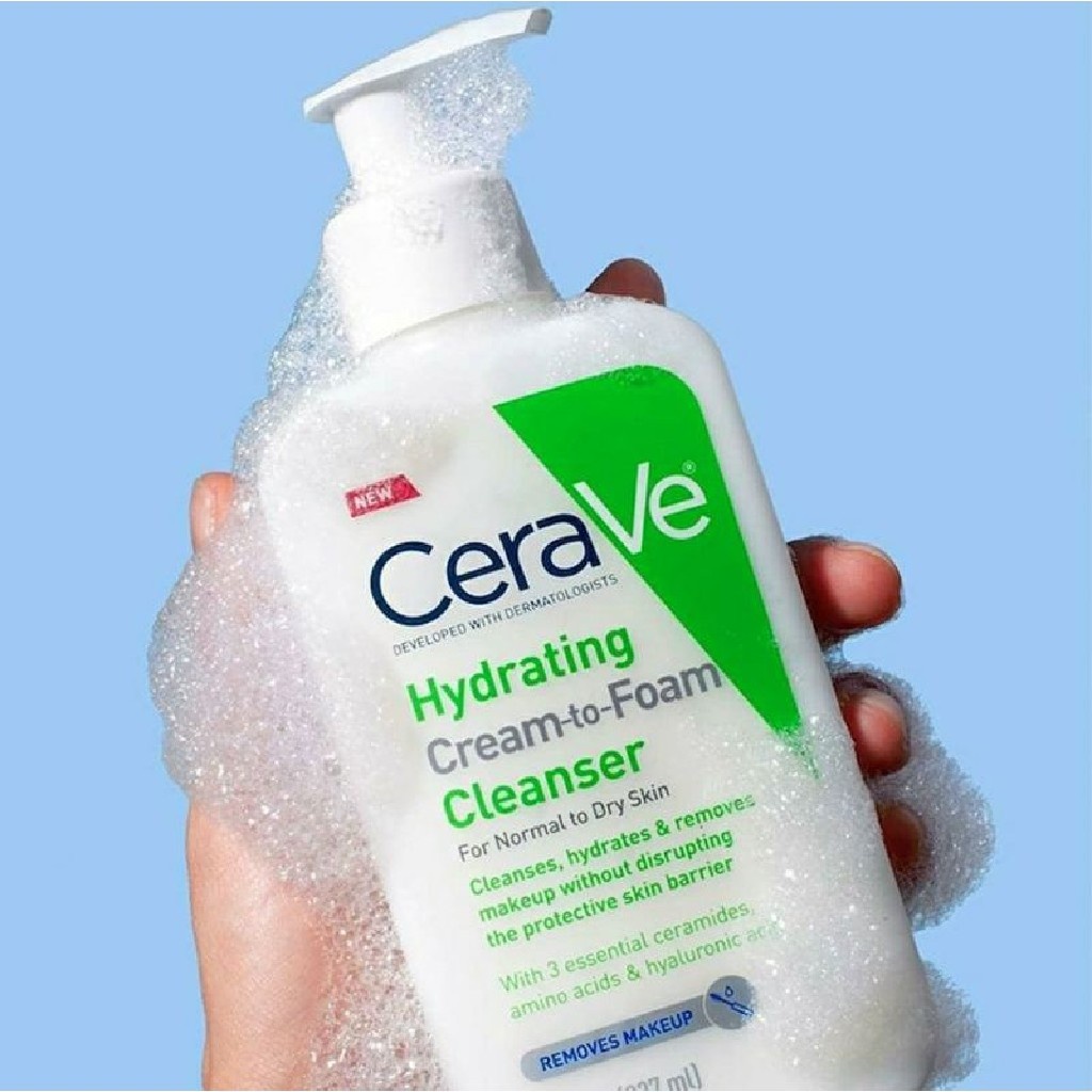 Sữa Rửa Mặt Tẩy Trang CeraVe Hydrating Cream To Foam Cleanser 473ml