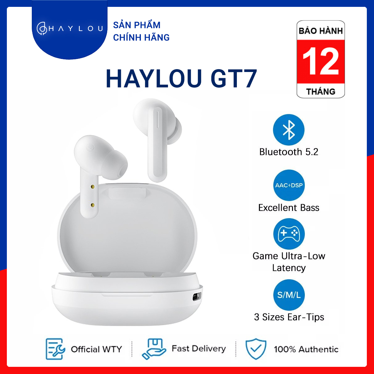 Tai nghe Bluetooth True Wireless Haylou GT7 - Hàng chính hãng