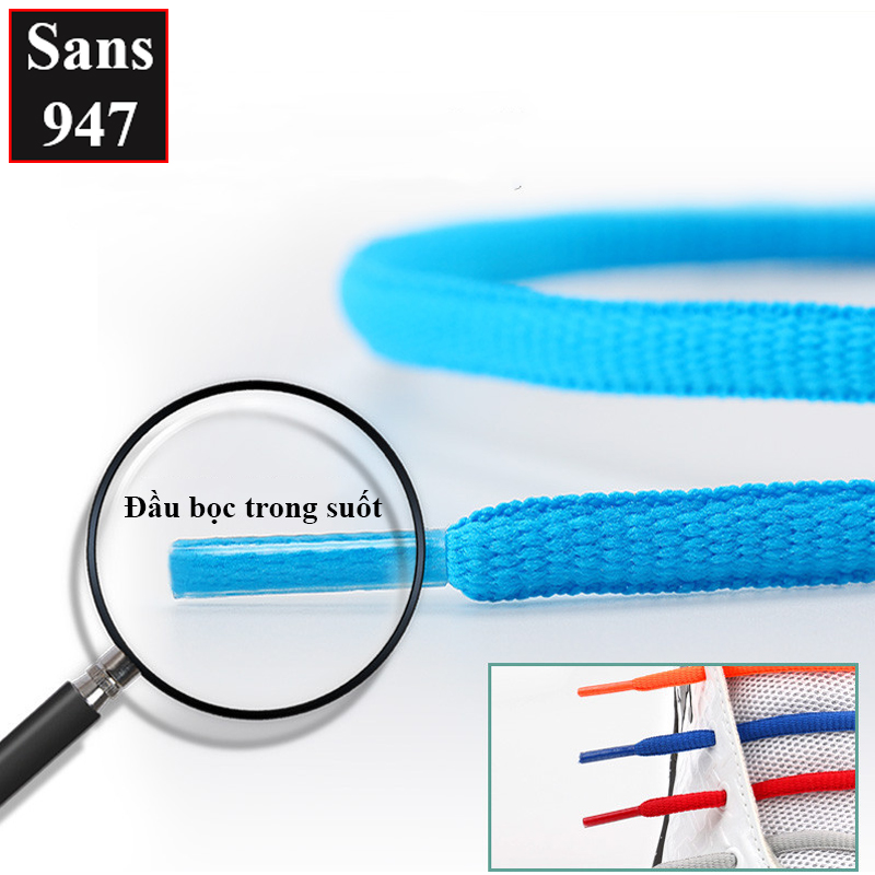 Dây giày tròn to 9mm Sans947 140cm 160cm 180cm thể thao sneaker sports shoelaces đen nâu trắng be xanh đỏ