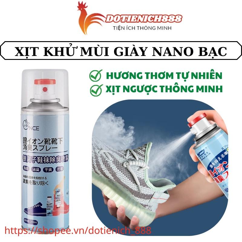 Xịt khử mùi giày dép nano bạc, loại bỏ mùi hôi, vi khuẩn