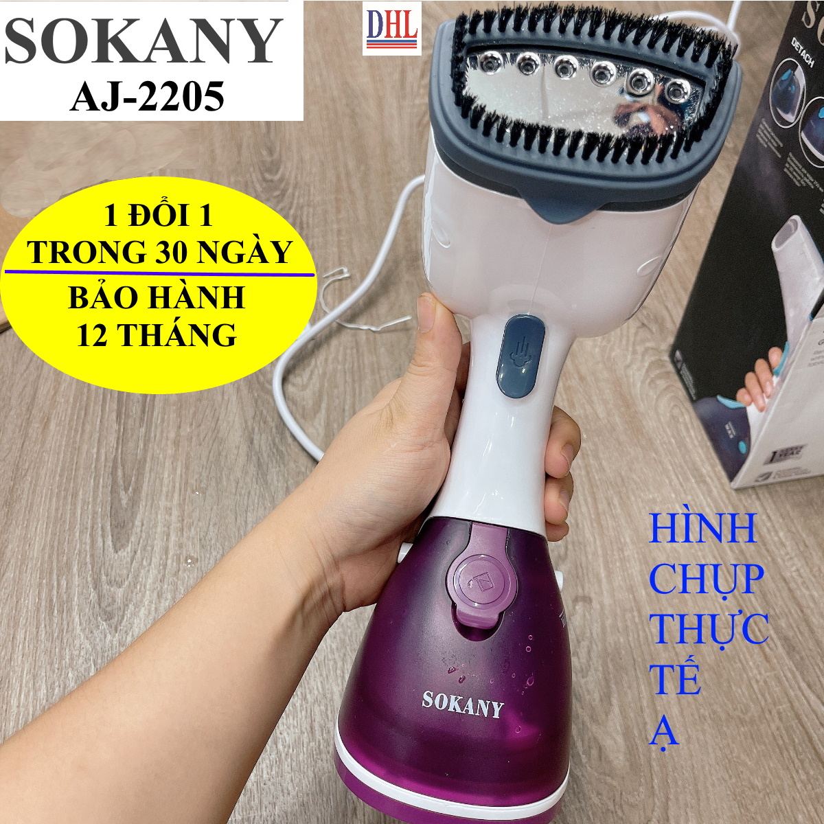 Bàn là bàn ủi hơi nước cầm tay SOKANY AJ-2205 công suất 1200W hàng chính hãng