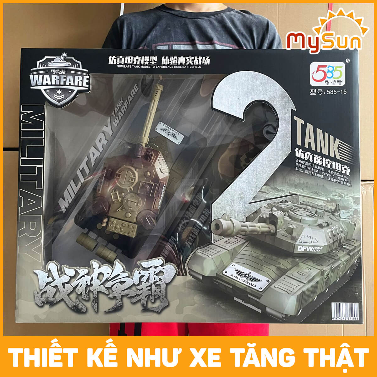 Mô hình xe tăng điều khiển từ xa đồ chơi xe tank cho bé trai MySun