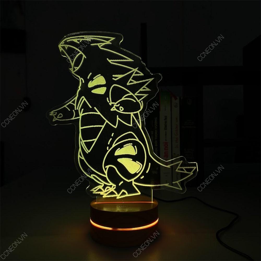 Đèn Led 3D Pokemon- Đèn Led 16 Màu Hình Nhân Vật Hoạt Hình, Đèn Ngủ Led 3d, Cảm Ứng , Điều Khiển Từ Xa