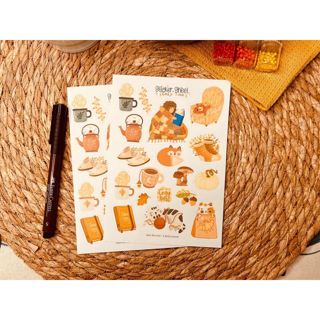 Sticker sheet cozy time - chuyên dán, trang trí sổ nhật kí, sổ tay | Bullet journal sticker