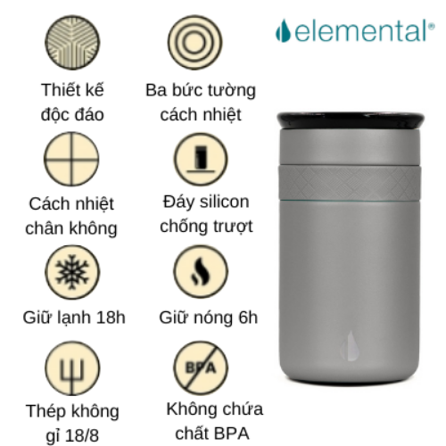 LY GIỮ NHIỆT ELEMENTAL ARTISAN MÀU TRƠN