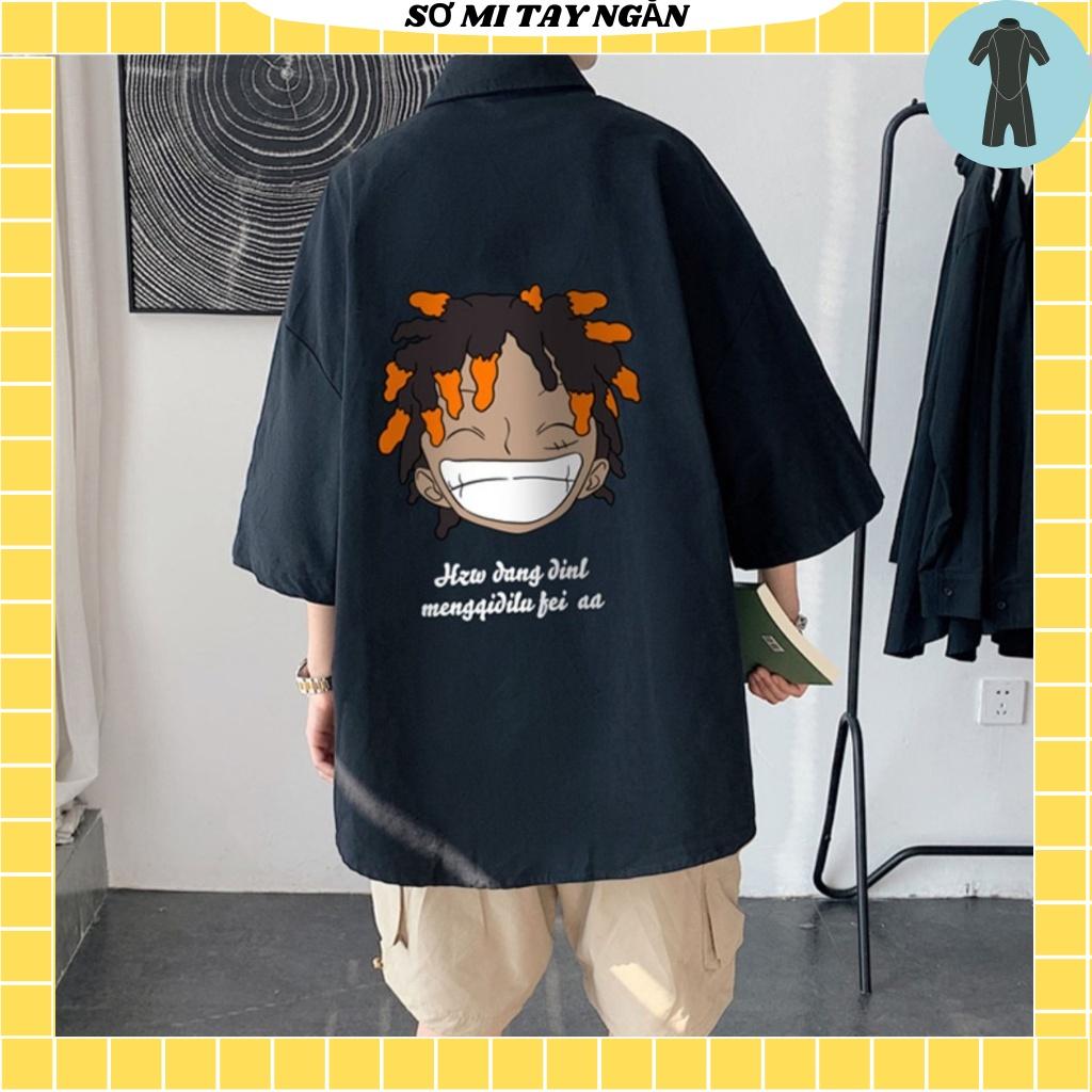 Áo sơ mi oversize from rộng tay lỡ unisex nam nữ , sơ mi nam nữ vải voan lụa mịn mát free size in tóc xoăn