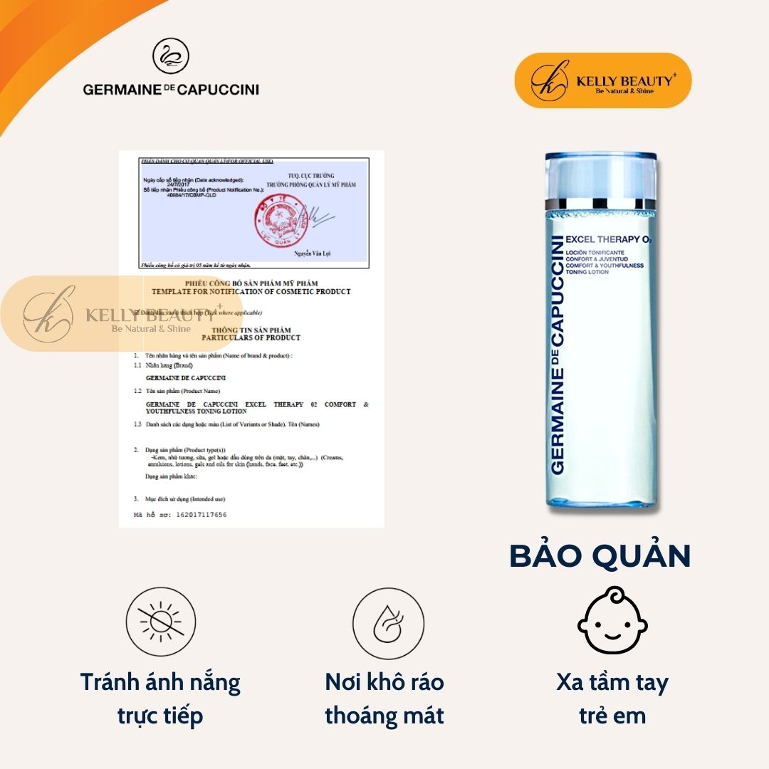 Nước Cân Bằng Thanh Lọc Da Germaine Excel Therapy O2 Comfort &amp; Youthfulness Toning Lotion | Kelly Beauty